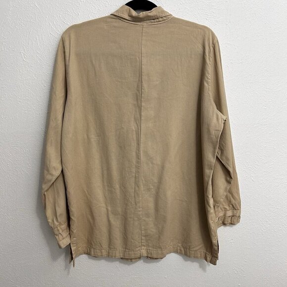 Vintage CC Collection Beige Long Sleeve Tunic Top Shirt Size XL 100% Cotton USA - Picture 8 of 10
